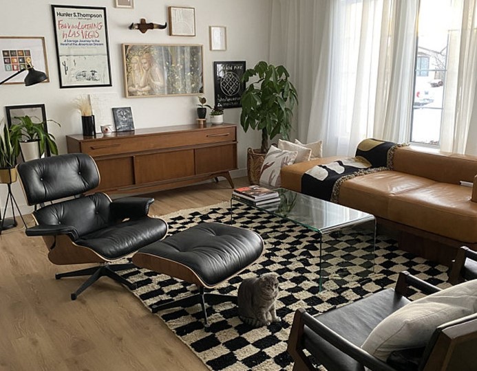 Black And White Rug Checd, Black And White Rug Living Room