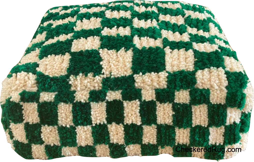Green checkered rug