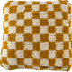 Orange checkered pouf
