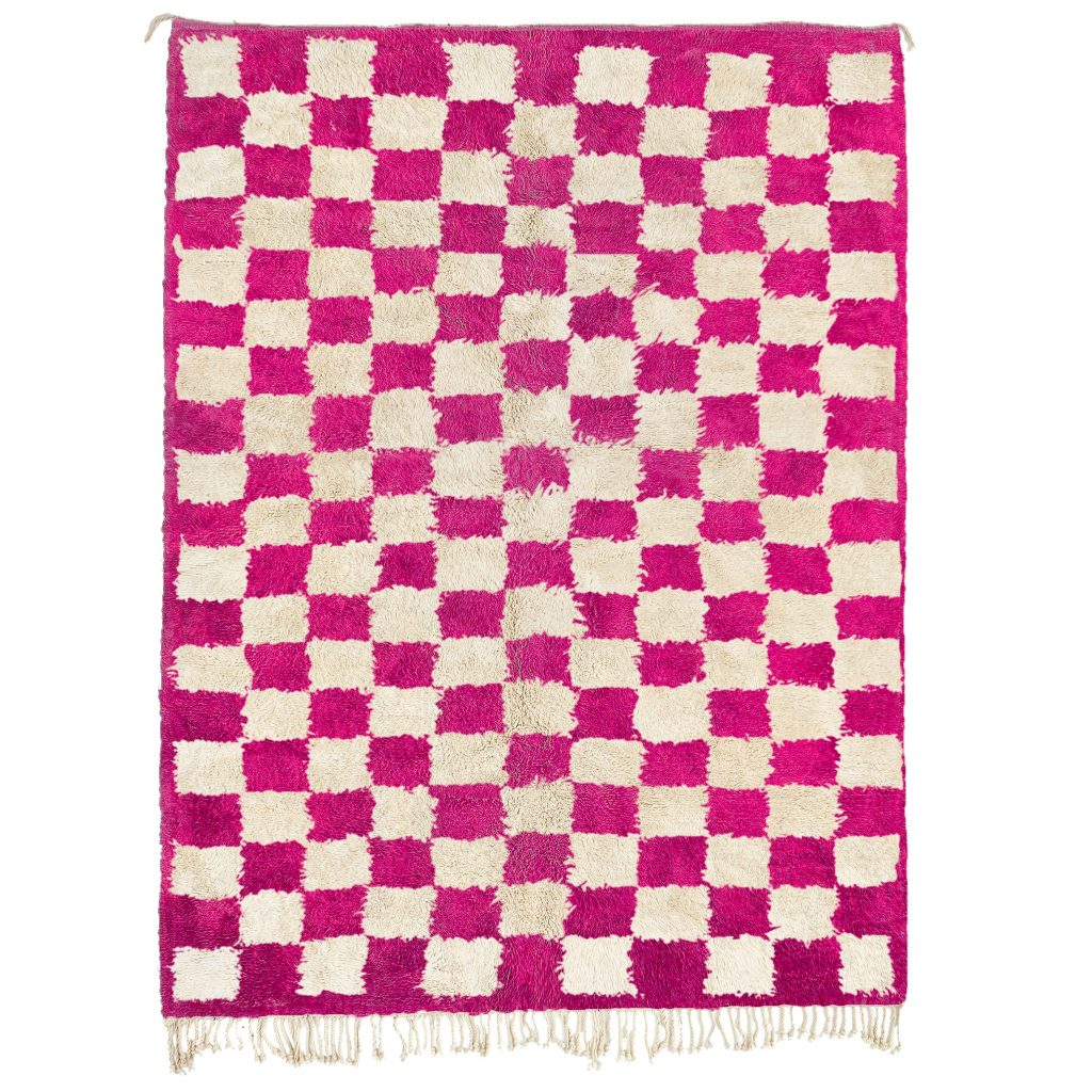 Pink checkered rug