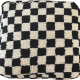 poof checkered moroccan wool