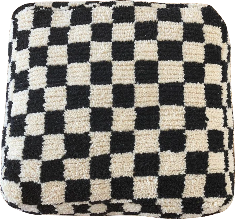 Checkered Poufs & Pillows