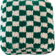 square checkered pouf